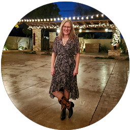 Macy in cowboy boots