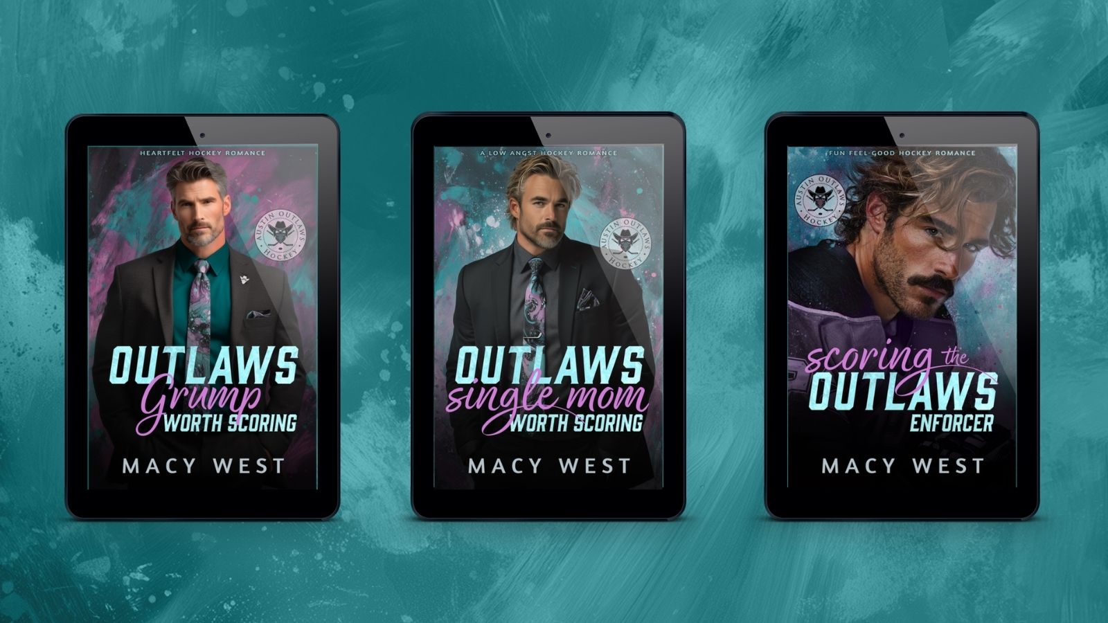Austin Outlaws Hockey first three book covers